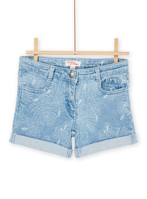 Shorts azzurri con stampa fiori hawaiani RAJOSHORT4 / 23S90191SHOP272