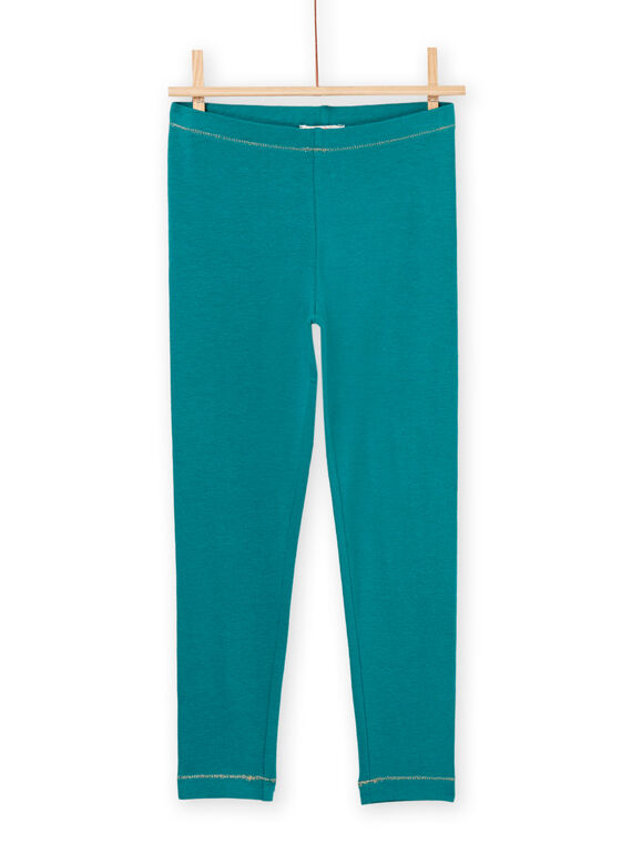 Leggings tinta unita turchese scuro 22WI01D4CALC217