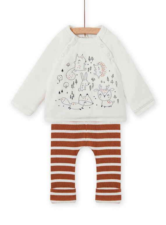 Set bimateriale ecrù e marrone nascita unisex MOU2ENS3 / 21WF05D2ENS001