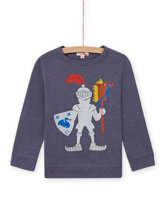 T-shirt grigia con motivo cavaliere bambino MOPLATEE4 / 21W902O3TMLJ902