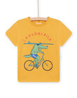 T-shirt gialla con motivo coccodrillo e bicicletta bambino NOJOTI5 / 22S902C4TMCB107