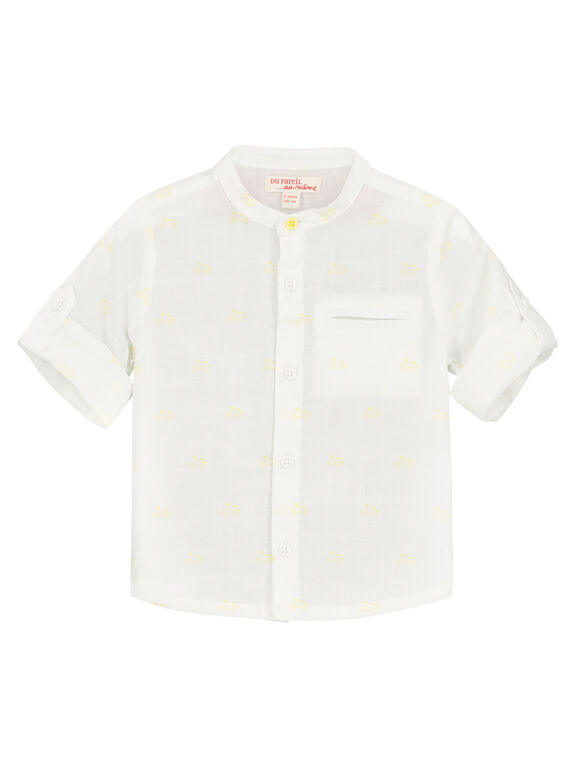 Camicia bianca collo alla coreana neonato FUPOCHEM / 19SG10C1CHM099
