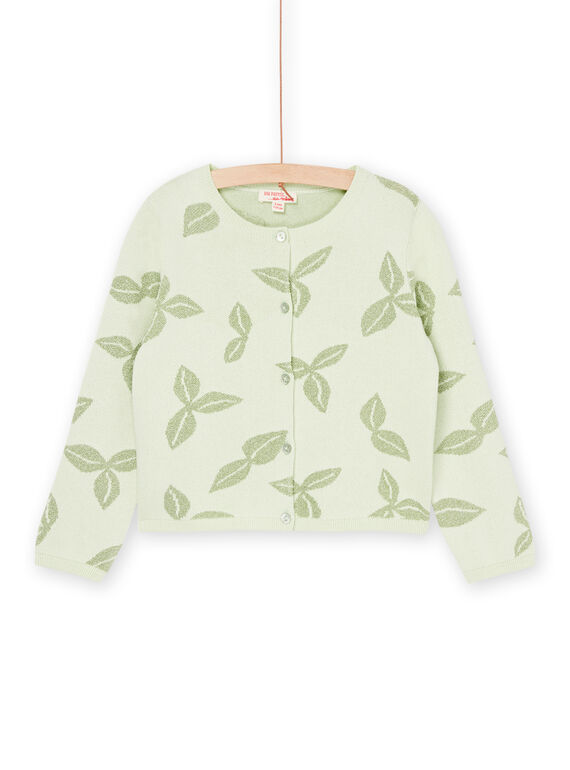Cardigan verde mandorla jacquard RAEXOCAR / 23S901V1CAR611