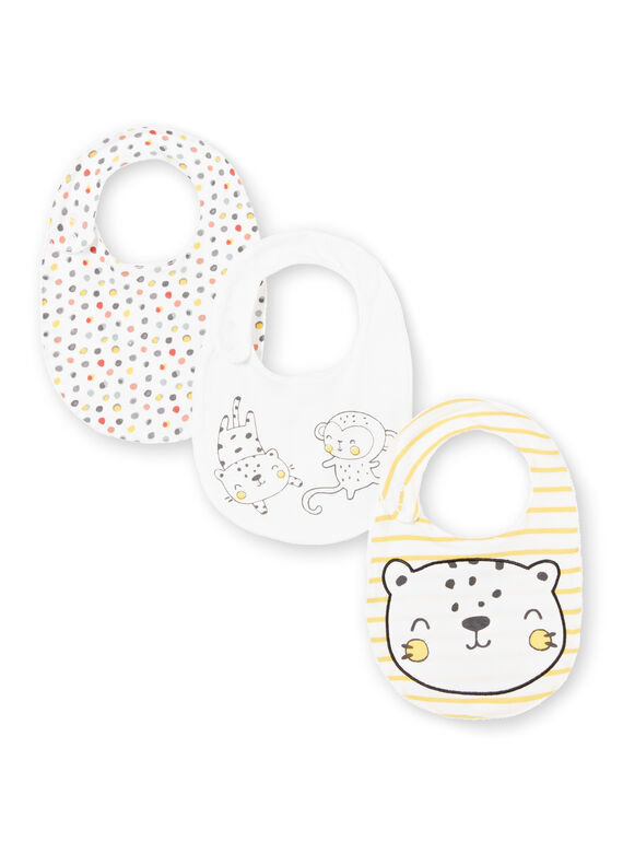 Set 3 bavaglini bianco e giallo unisex LOU1BAV4 / 21SF42H2BAV000