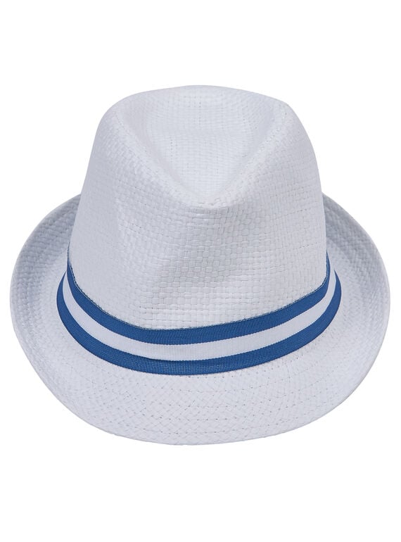 Cappello neonato bianco con fascia blu JYUPOECHA / 20SI10G1CHA000