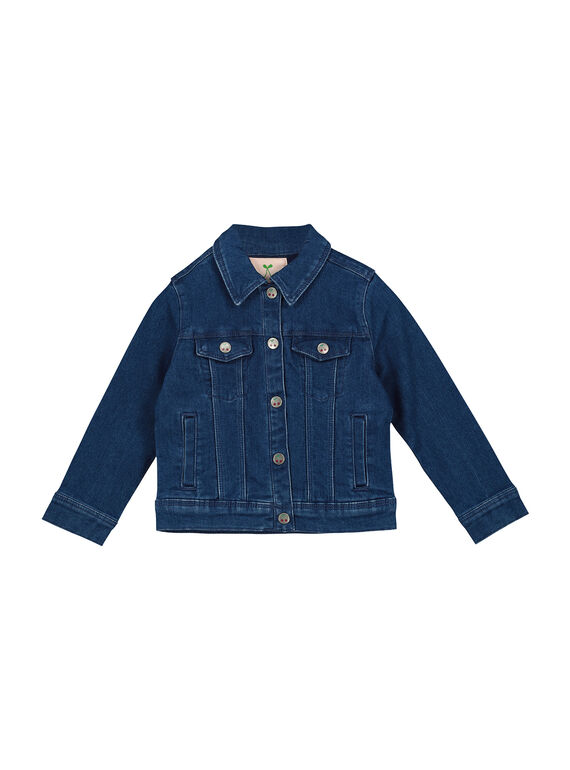 Giacca in jeans ricamato bambina FACOVEST1 / 19S901X1VESK005