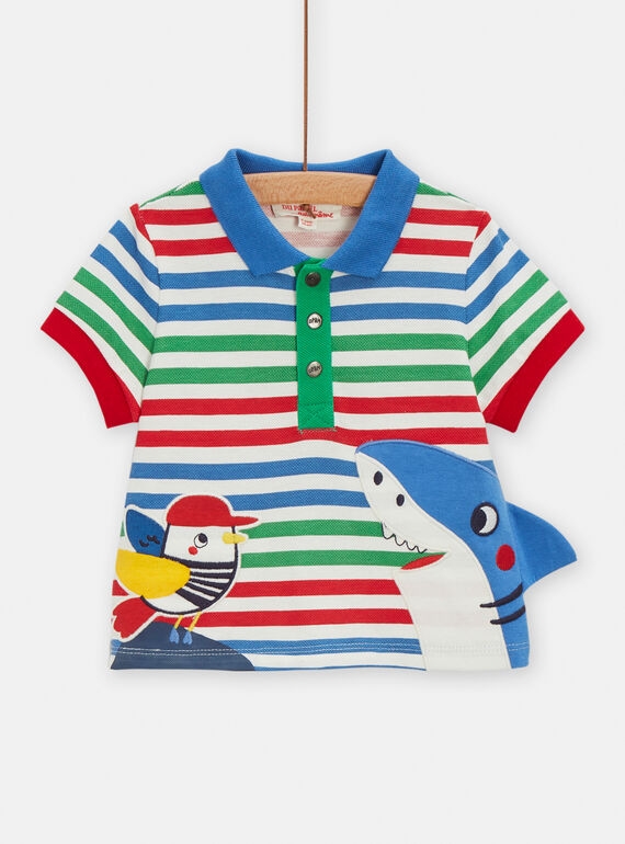 Polo multicolore con motivo mare neonato TUCLUPOL / 24SG10O1POL001