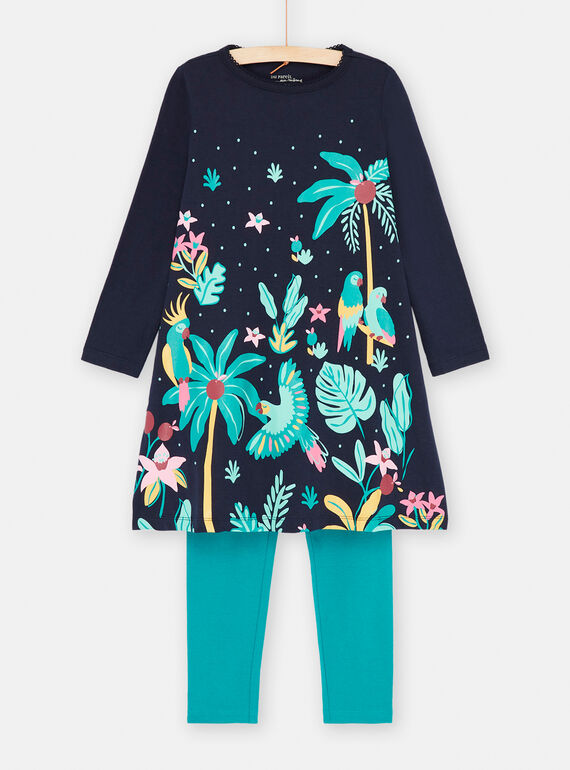 Camicia da notte con stampa tropicale e leggings bambina SEFACHUEXO / 23WH1141CHN070