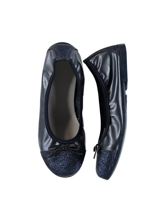 Ballerine da città con elastico pelle iridescente bambina FFBALBLU / 19SK3531D41070