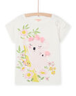 T-shirt bianca con motivi koala e fiori bambina NASOTI4 / 22S901Q1TMC001