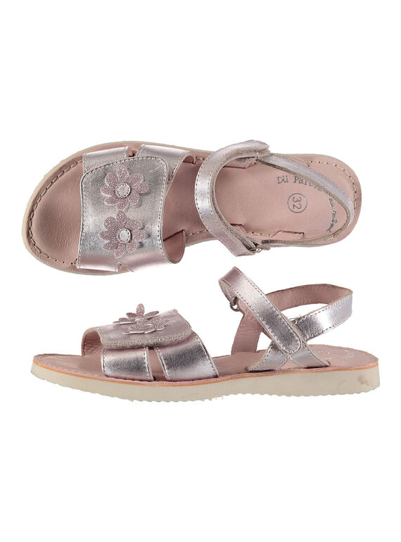 Sandali da città in pelle metallizzata bambina FFSANDSAM / 19SK35C3D0E030