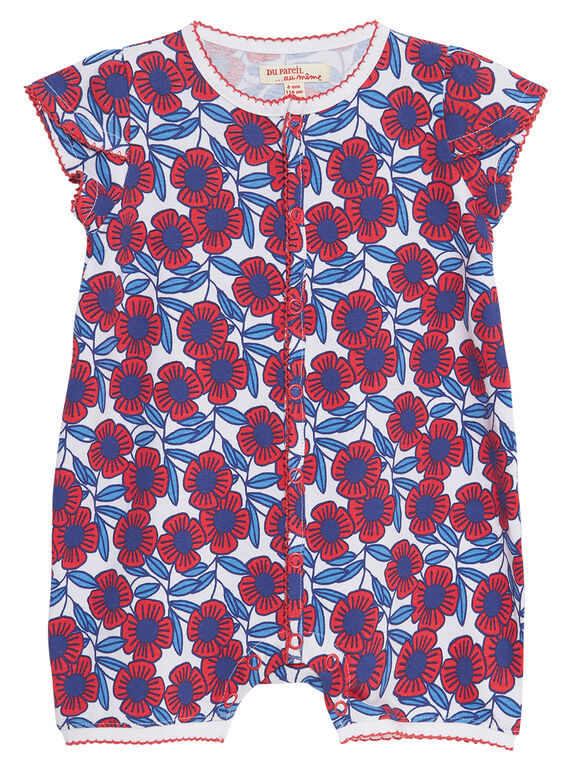 Tutina corta neonata con stampa a fiori JEFIGREFLE2 / 20SH13U6GRE000