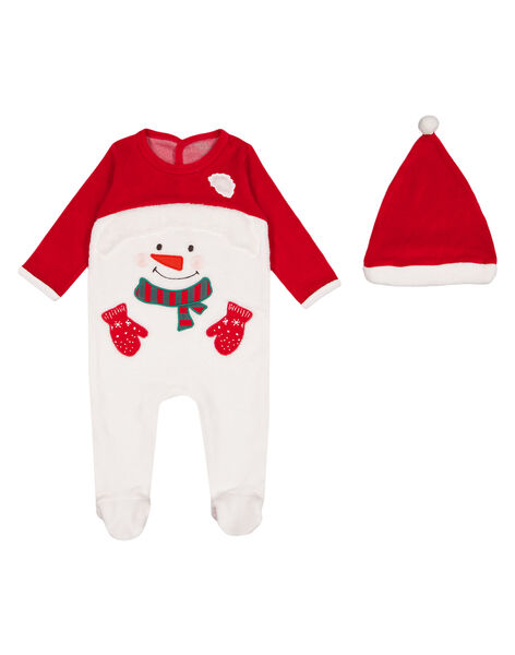 Grenouillere De Noel Avec Son Bonnet En Velours Layette Garcon Achat En Ligne Outlet Dpam