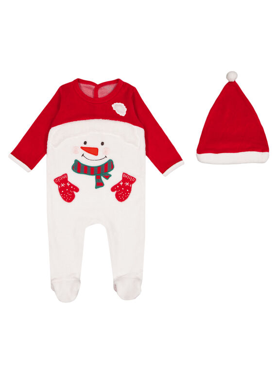 Tutina natalizia con berretto in velluto neonato GEGAGRENO / 19WH14T2GRE000