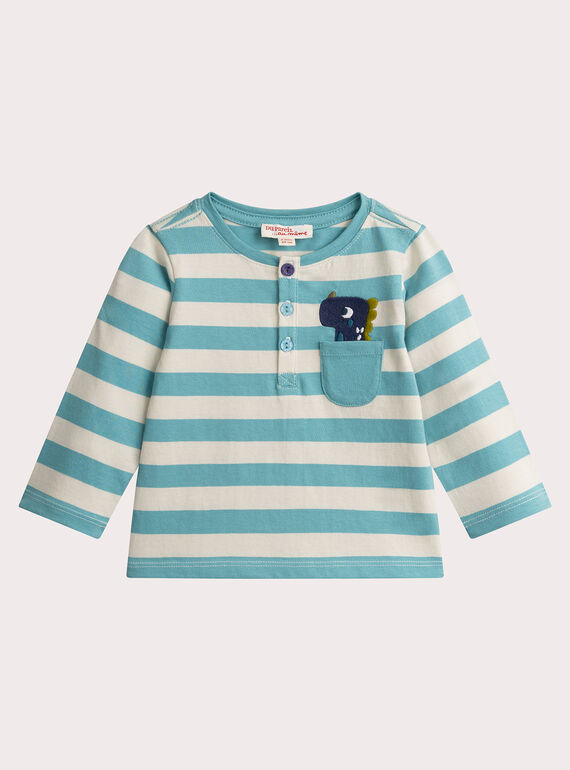 T-shirt a righe a maniche lunghe per bambino  VUKLITUN / 24WG1042TML811