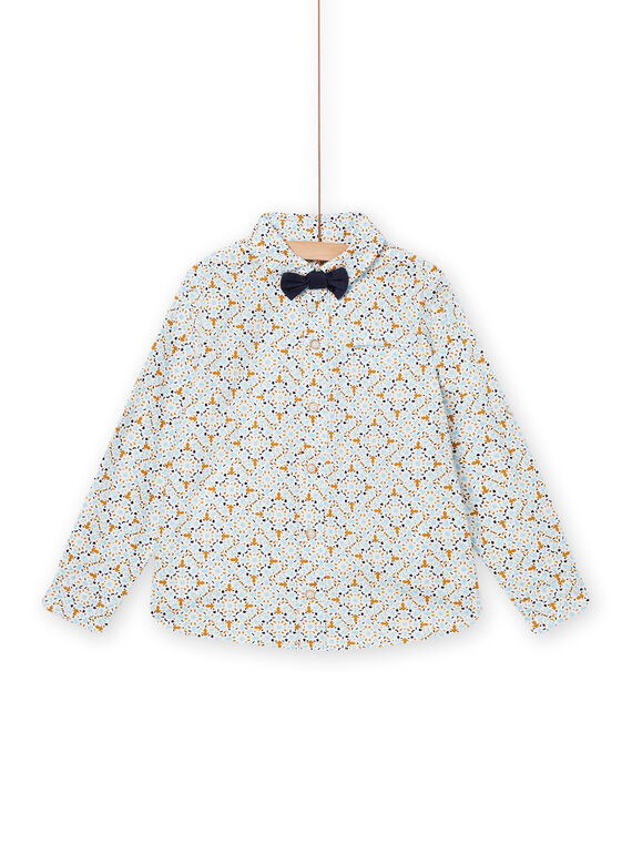 Camicia ecrù, blu e arancione e papillon bambino NOSOCHEM / 22S902Q2CHM001