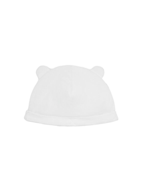 Cuffietta neonato bianca con orecchie LOU1BON1 / 21SF42H1BNA000