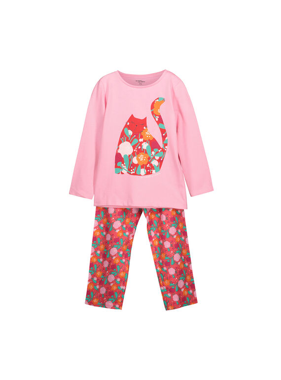 Pigiama in cotone bambina FEFAPYJFLO / 19SH1191PYJD301