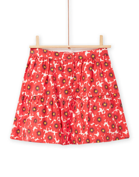 Gonna twill stampa a fiori bambina NAVIJUP / 22S901M1JUPD319
