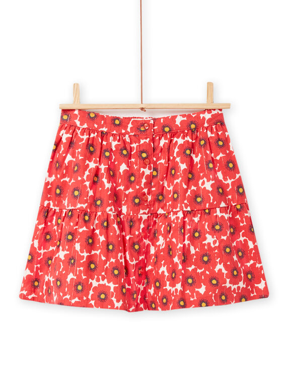 Gonna twill stampa a fiori bambina NAVIJUP / 22S901M1JUPD319
