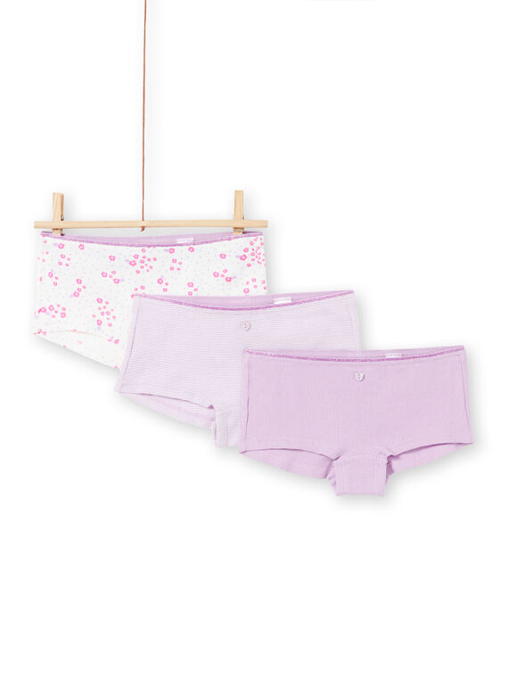 Set 3 culotte glicine ed ecrù abbinate bambina MEFAHOTRIB / 21WH11B4SHY001