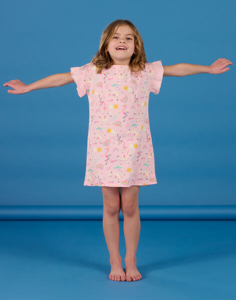 Camicia da notte rosa chiara e con stampa fantasia REFACHUBOW / 23SH11H2CHN321
