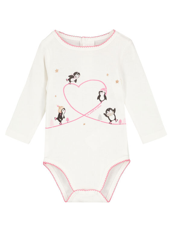 Body ecrù in tessuto a costine neonata GEFIBODY / 19WH13N6BDL001