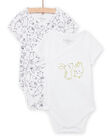 Set 2 body bianchi con motivi fantasia nascita bambino NOU2BOD5 / 22SF0451BDN000