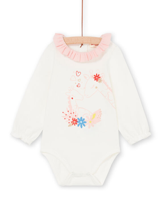 Body ecrù e rosa neonata LICANBOD / 21SG09M1BOD001