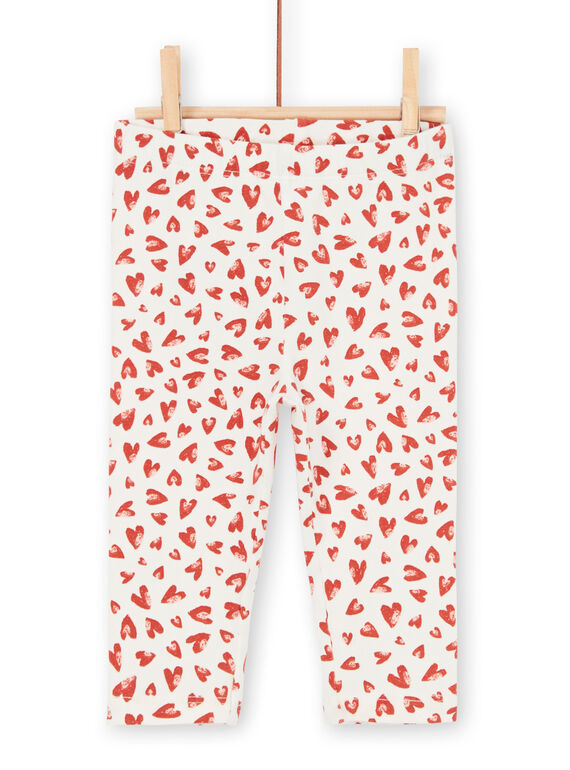Leggings ecrù e rosso neonata LYITERLEG / 21SI09V1CAL001