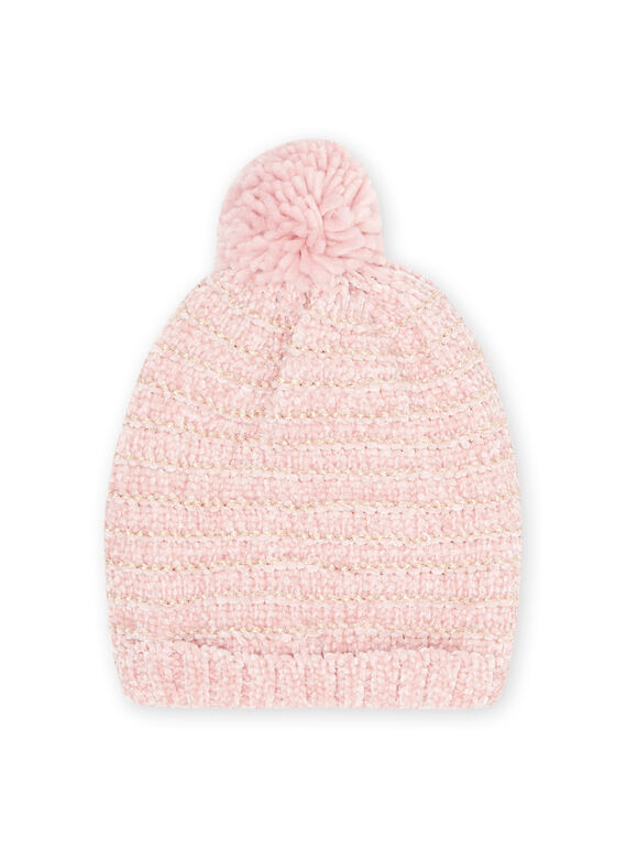 Berretto rosa in maglia pompon bambina MYAROSBON / 21WI0157BOND332