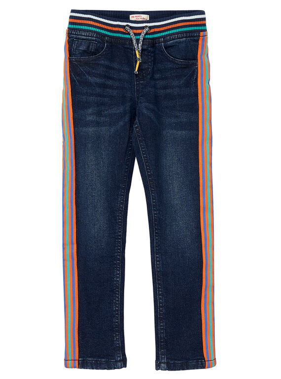 Jeans bambino elasticizzati denim con cintura a righe JOVIJEAN / 20S902D1JEAP274