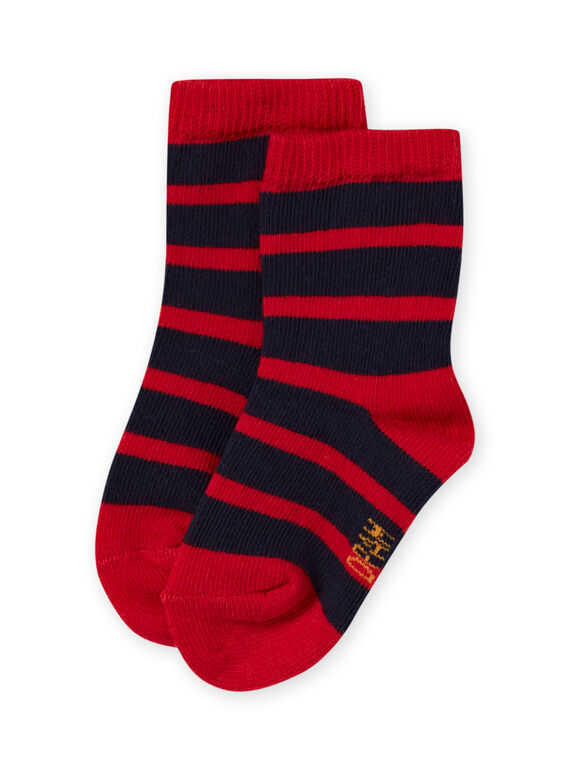 Calze navy a righe rosse neonato MYUJOCHOR3 / 21WI1014SOQ713