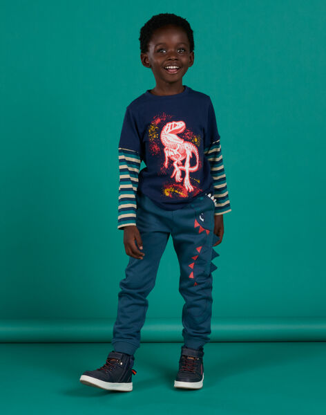 T-shirt a maniche lunghe a righe e motivo dinosauro POPRITEE4 / 22W902P1TML705