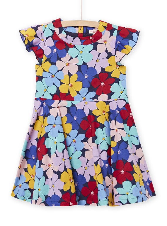 Abito navy con stampa a fiori colorato bambino NALUROB2 / 22S901P3ROB070