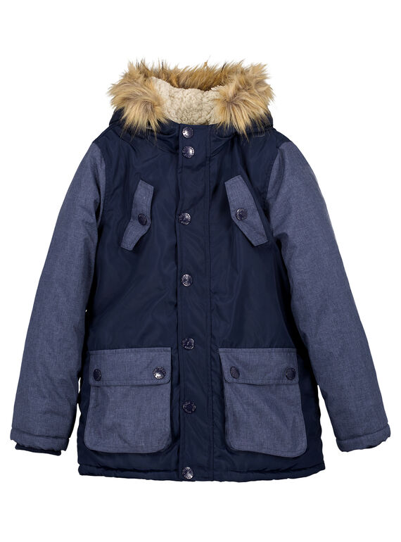 Parka fodera calda Bicolore Navy/Blu Melange GOGROPAR2 / 19W90286PAR070