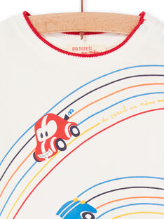T-shirt ecrù e rossa neonato LUHATEE1 / 21SG10X2TML001