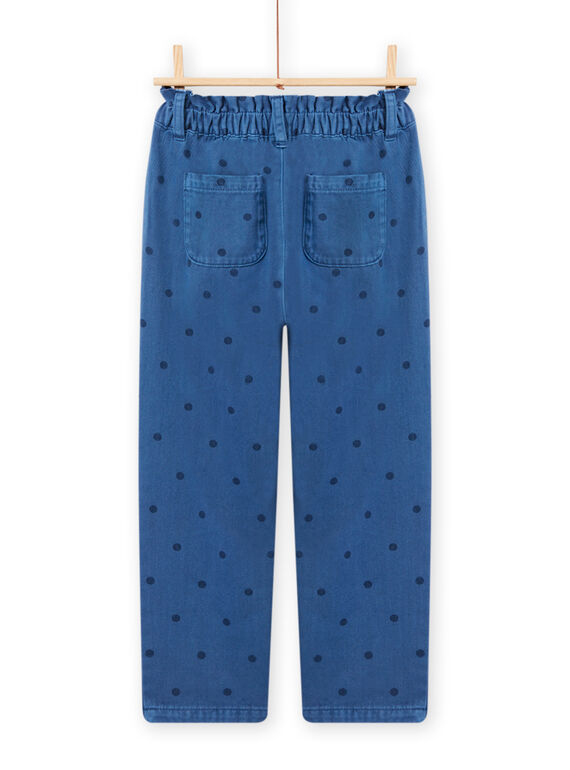 Pantaloni paperbag twill blu bondi stampa fantasia bambina NAGAPANT / 22S901O1PANC220