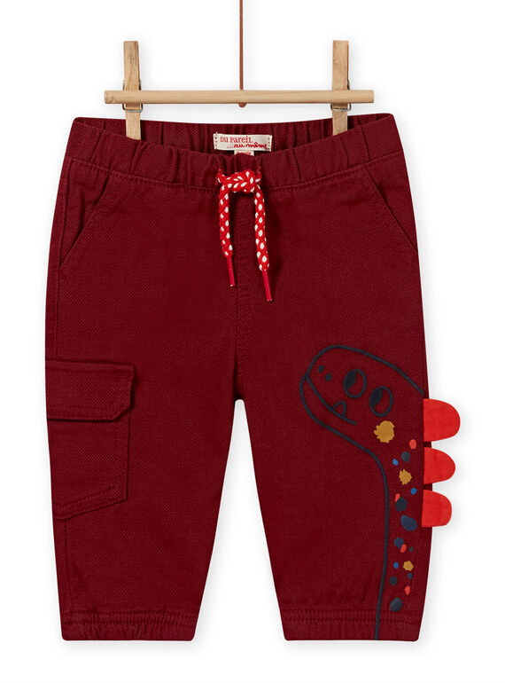 Pantaloni vinaccia con motivo dinosauro bambino MUPAPAN2 / 21WG10H1PAN719