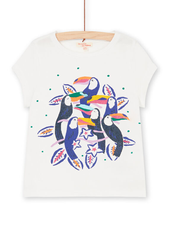T-shirt ecrù e navy LANAUTIEX / 21S901P3TMC001