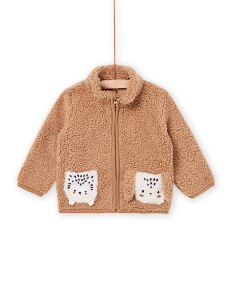 Cardigan bicolore con cerniera in sherpa PURHUGIL / 22WG10Q1GIL821
