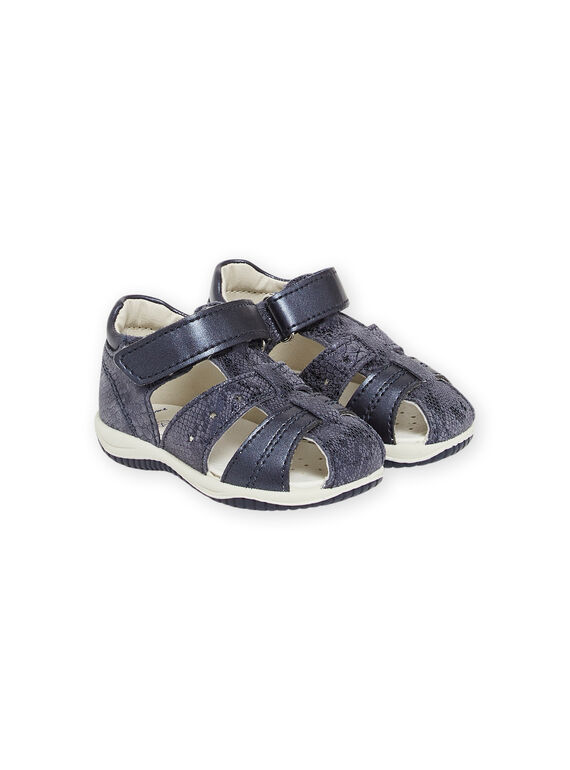 Sandali in pelle navy neonata NISANDMELANIE / 22KK3742D0E070