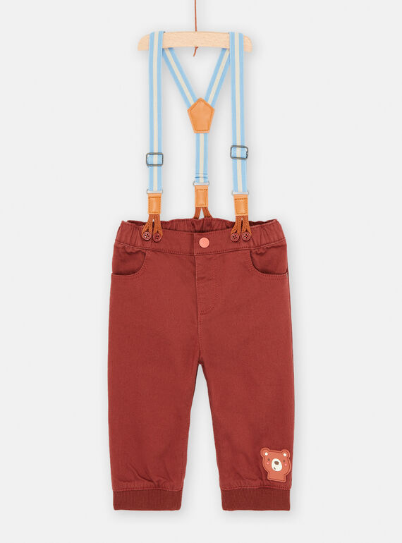 Pantaloni havana con bretelle neonato SUFORPAN1 / 23WG10K1PAN812