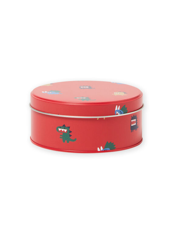Contenitore portamerenda in metallo rosso motivi dinosauri bambino MYOCLABOI / 21WI02G1D5OF521