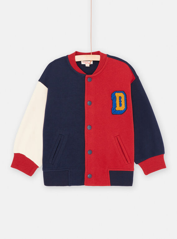 Giubbotto colorblock blu notte e rosso bambino SOFORGIL / 23W902K1GIL705