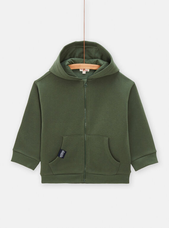 Giacca sportiva bambino verde scuro con cappuccio TOJOJOH2 / 24S90282JGHG618