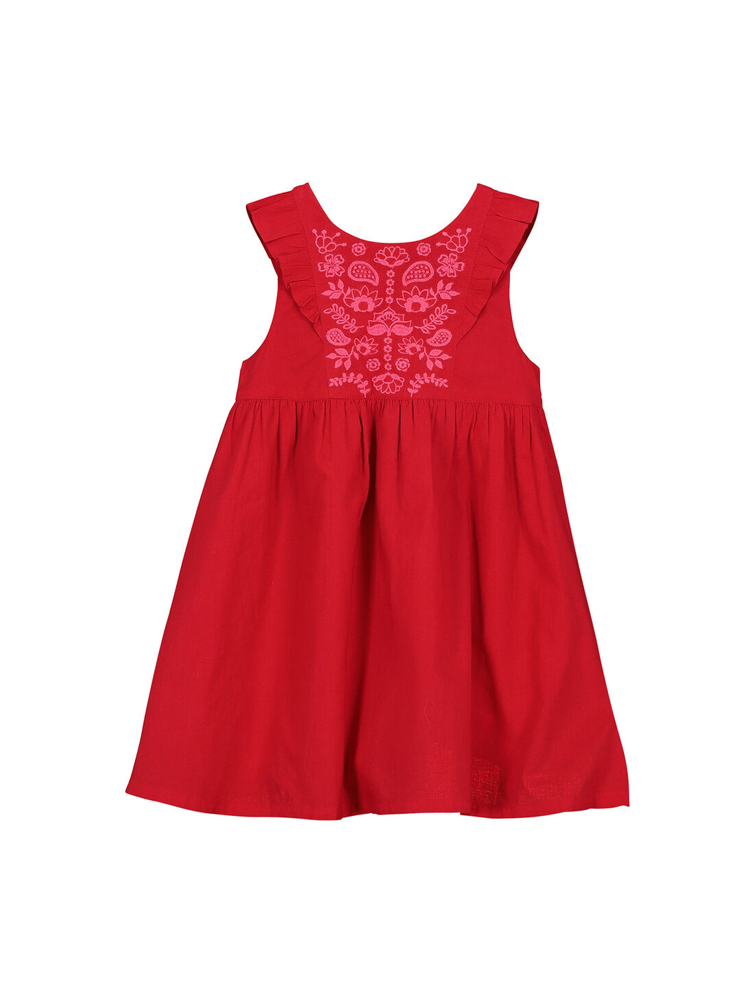 Abito in cotone rosso bambina acquisto online DPAM