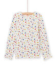 T-shirt morbida ecrù con stampa a fiori bambina NAJOTEE5 / 22S90173TML001