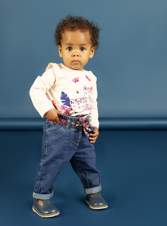 Jeans e cintura con stampa a fiori neonata MIPAPAN / 21WG09H2PANP274