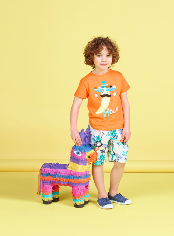 T-shirt bambino maniche corte peperoncino arancione JOMARTI2 / 20S902P2TMCE405
